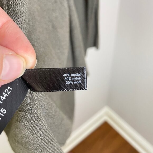 The Limited Wool Blend Cardigan Wrap TopSize Small Army Green Asymmetrical - Picture 7 of 7